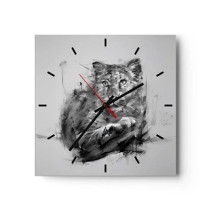 Ceas de perete - Ceas pe sticlă - Da, te ascult cu atenție - 30x30 cm