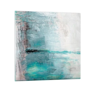 Tablou pe sticlă - Orizontal în albastru - 40x40 cm