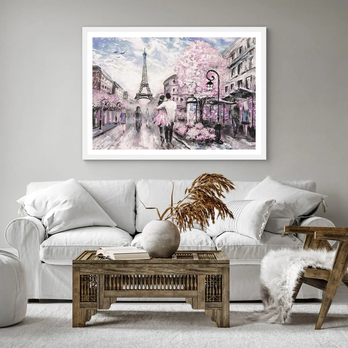 Poster în ramă albă - Dacă ar fi să te îndrăgostești, atunci doar de... - 40x40 cm