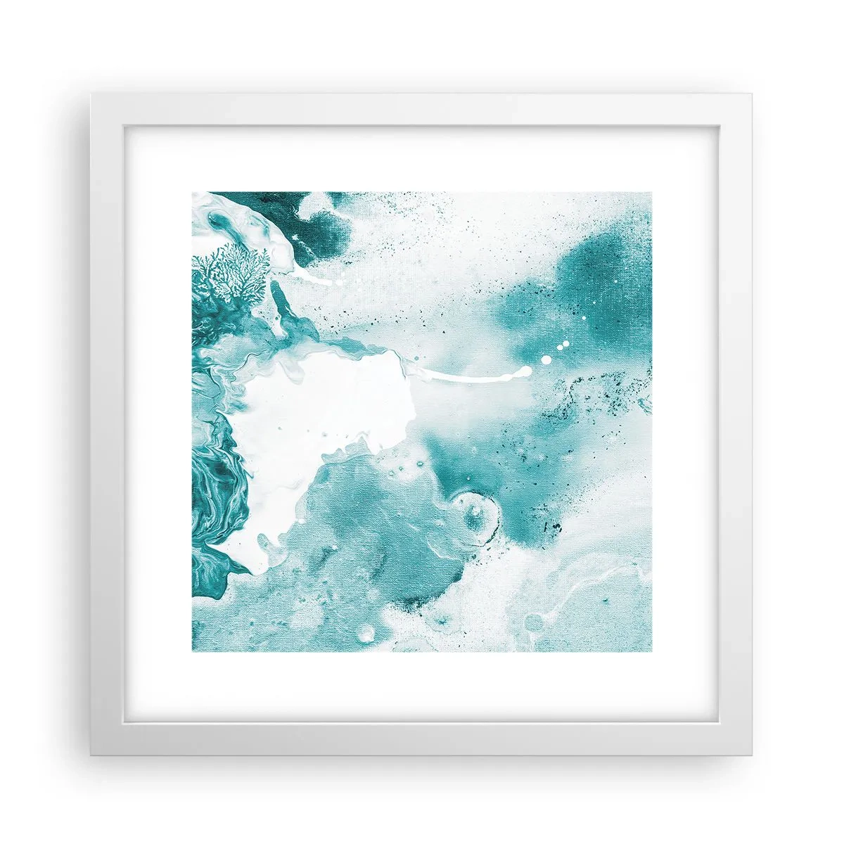 Poster în ramă albă - Câmpii inundabile de albastru - 30x30 cm