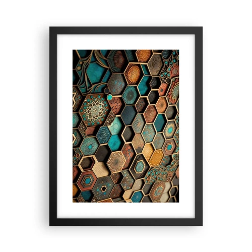 Poster în ramă neagră - Ornamente arabe - o variație - 30x40 cm