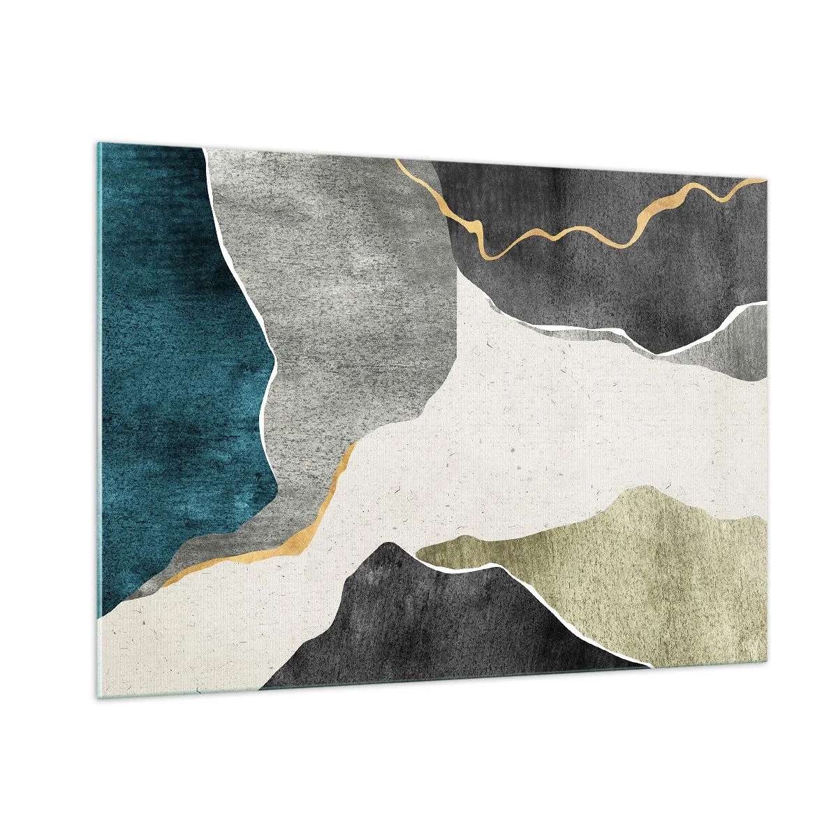 Tablou pe sticlă - Compoziție mozaic cu fir de aur - 100x70 cm