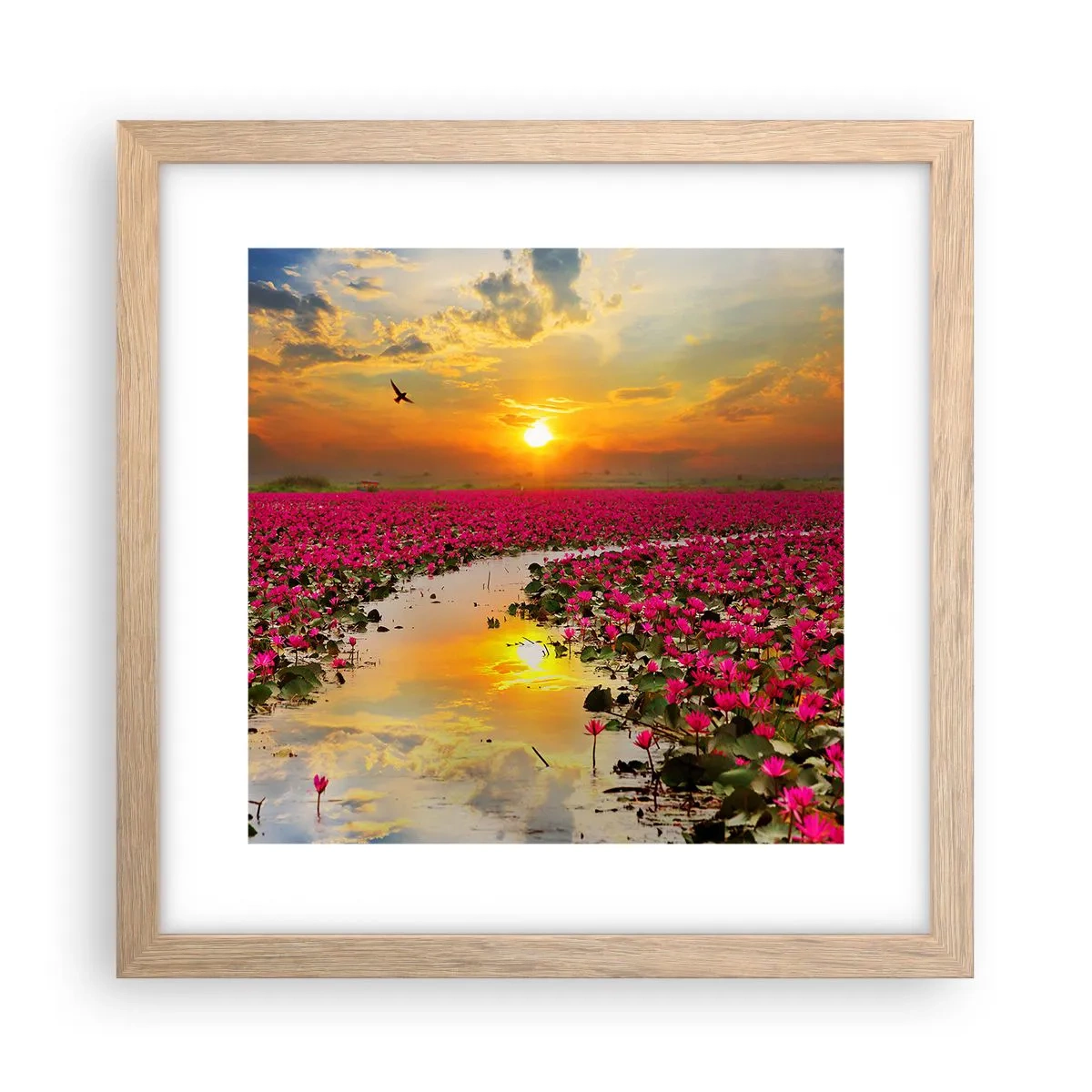 Poster în ramă de stejar deschis - Viața secretă a lacului - 30x30 cm