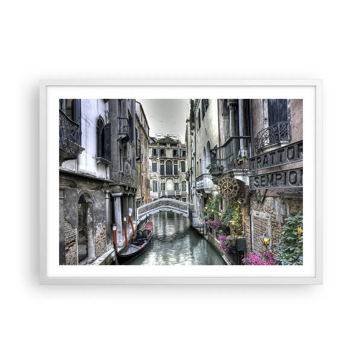 Poster în ramă albă - Timp de secole în reverie tăcută - 70x50 cm