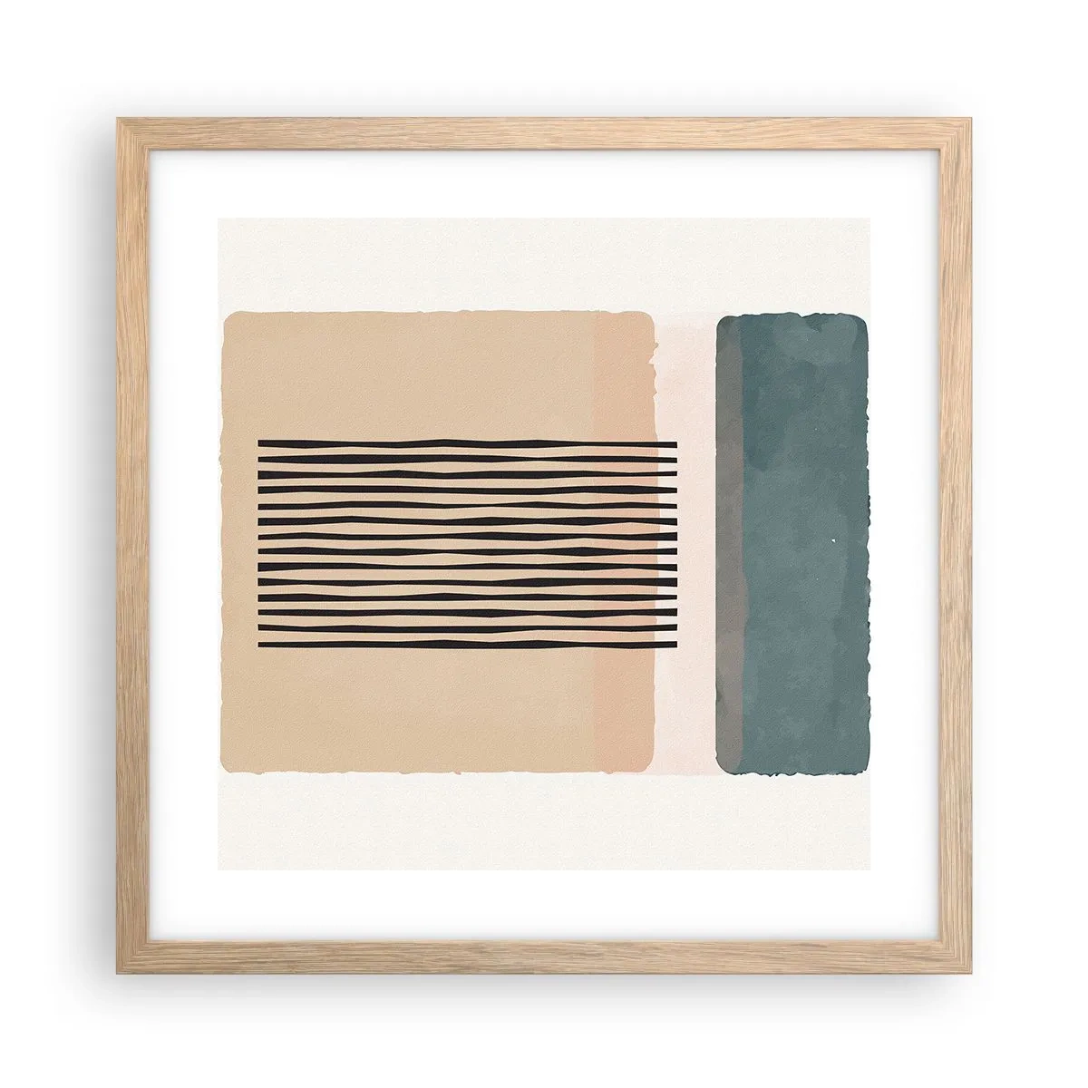 Poster în ramă de stejar deschis - Totul este în regulă - 40x40 cm