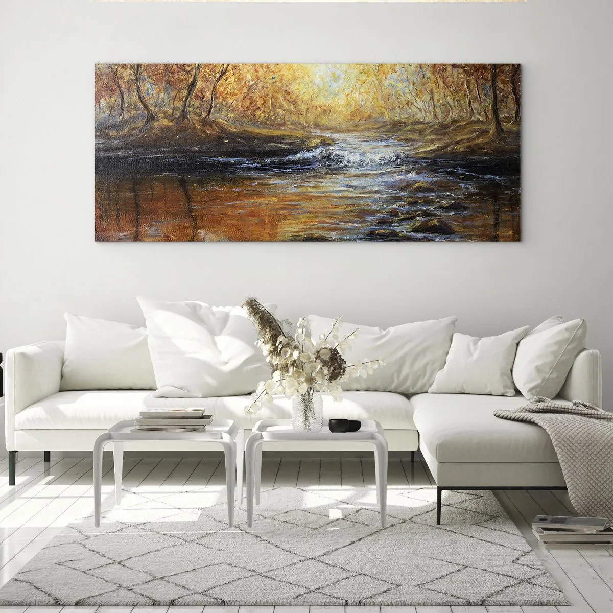 Tablou pe sticlă - Pârâul de aur - 120x50 cm