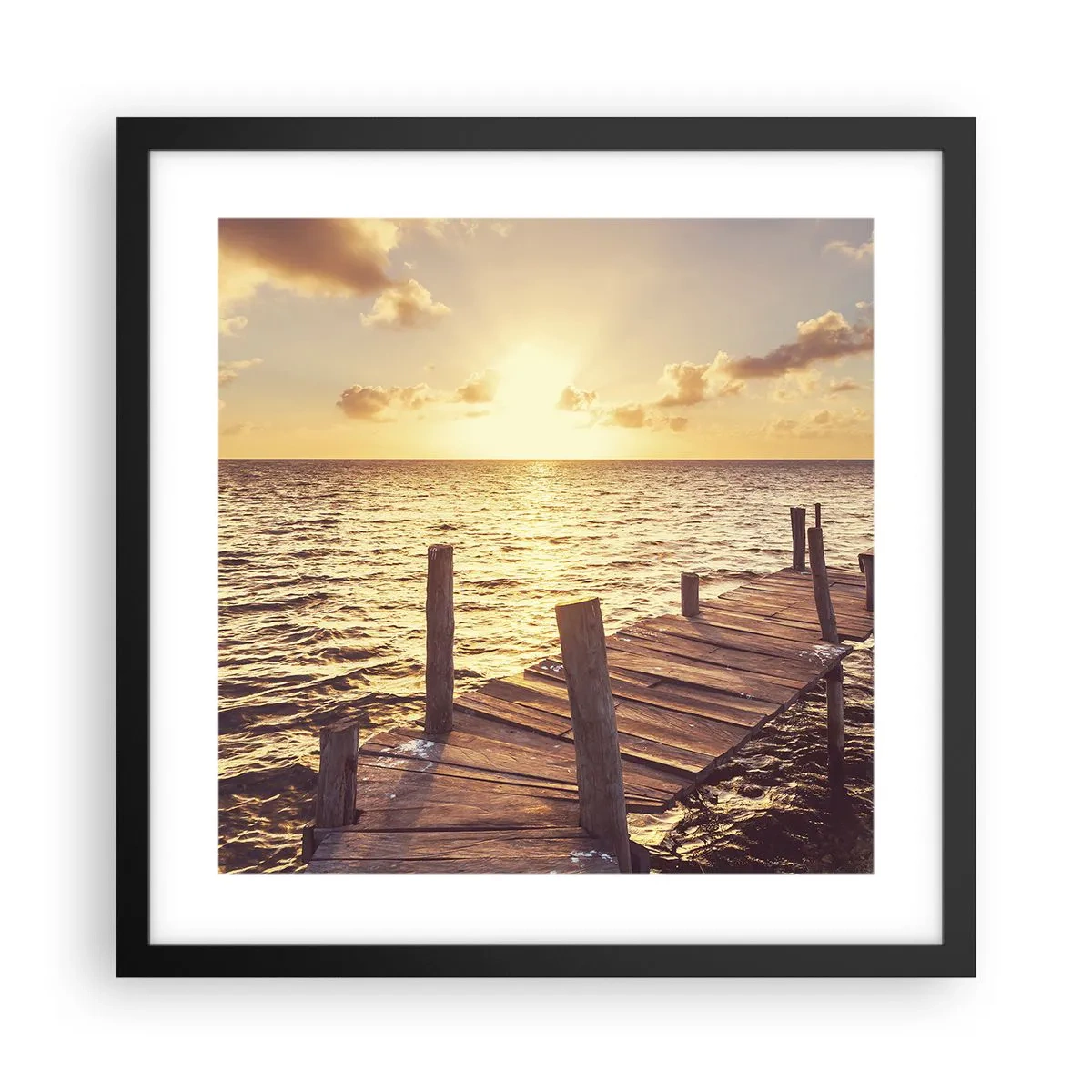 Poster în ramă neagră - Tărâmul de aur al blândeții - 40x40 cm