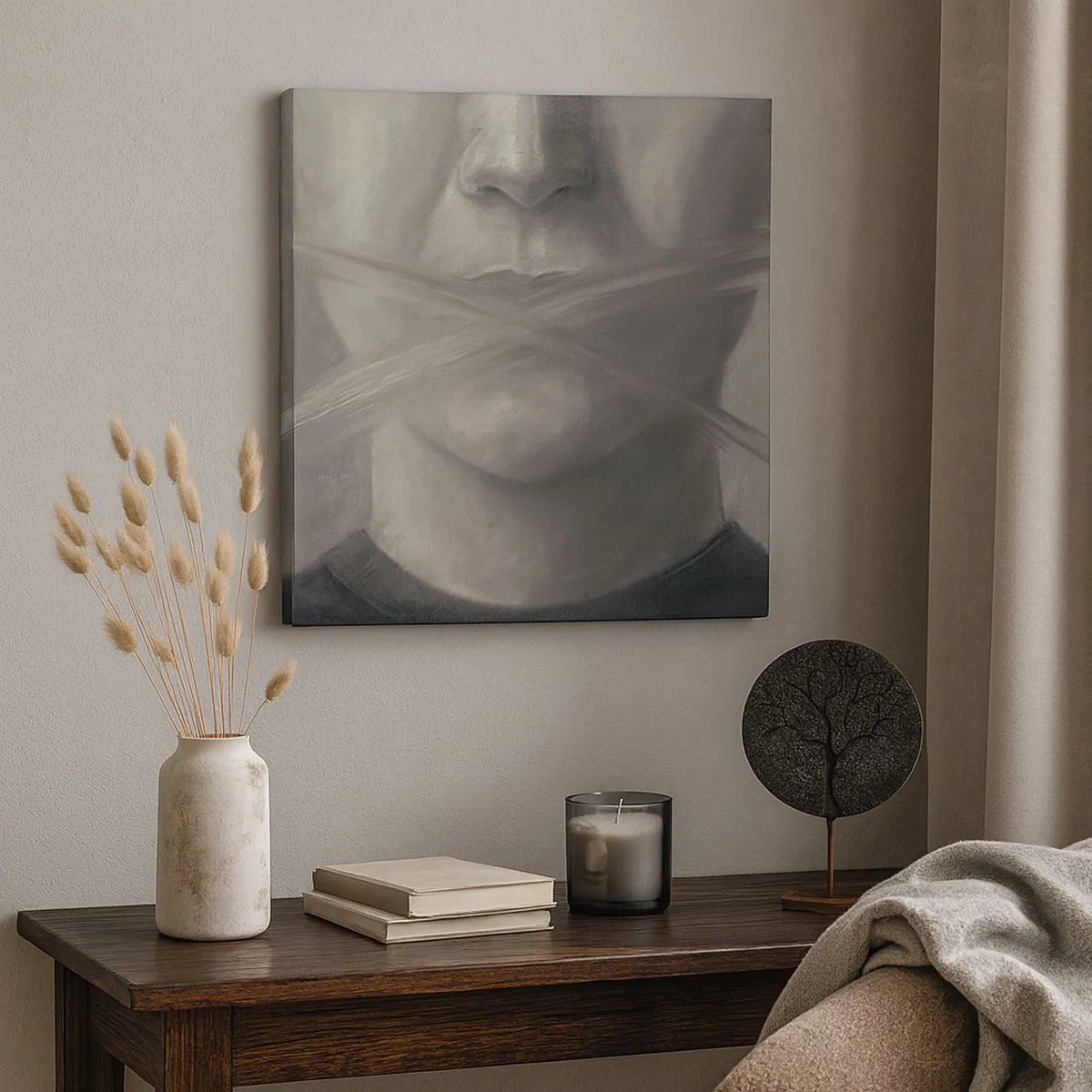 Tablou pe pânză - Nici un cuvânt - 30x30 cm