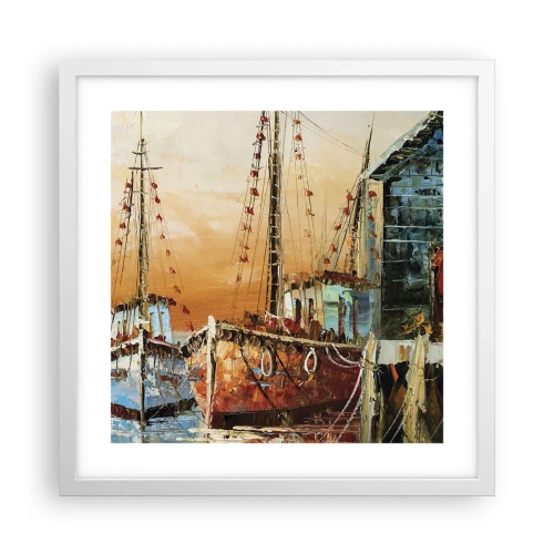 Poster în ramă albă - Întoarcere pașnică - 40x40 cm