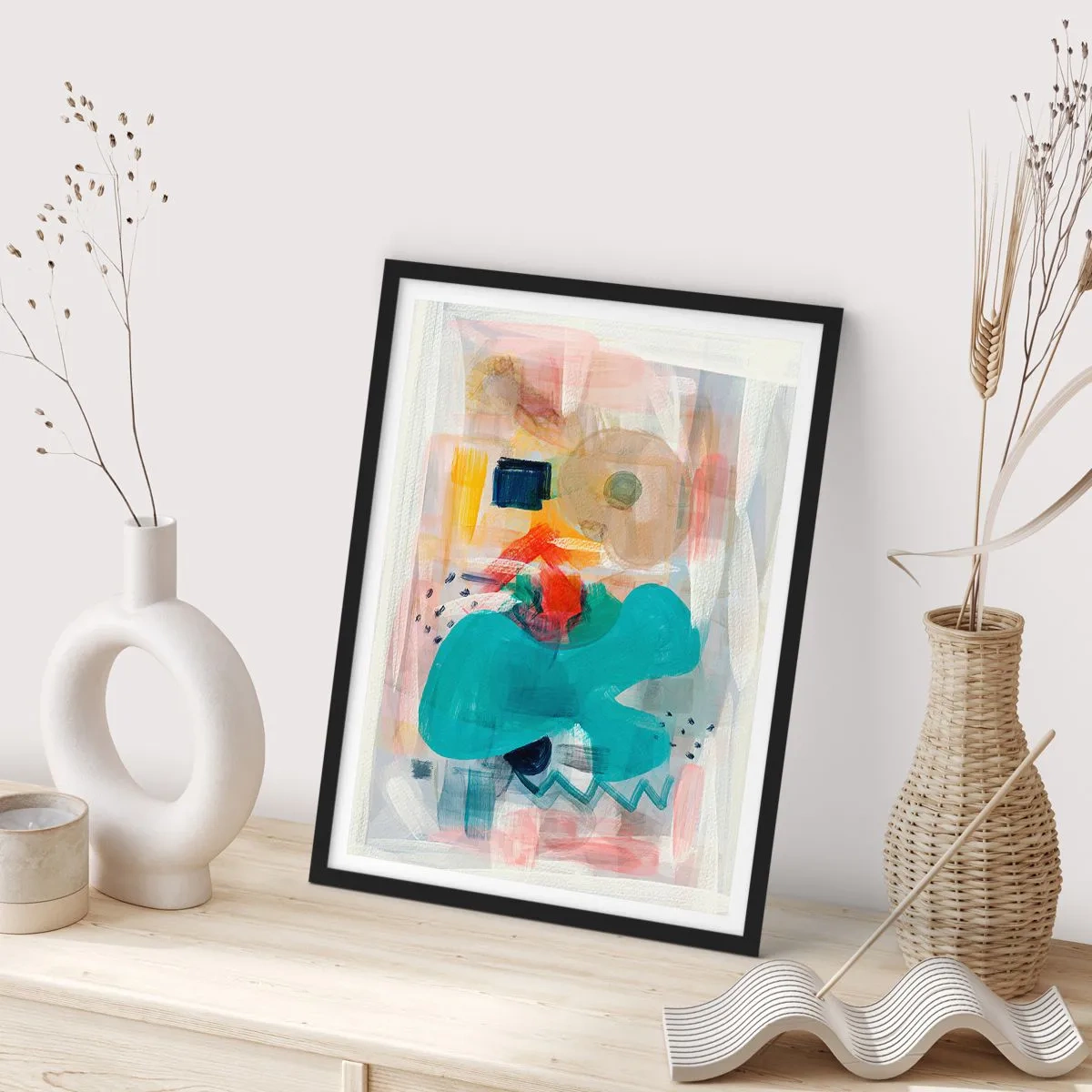 Poster în ramă neagră - Joc plin de culoare - 70x100 cm