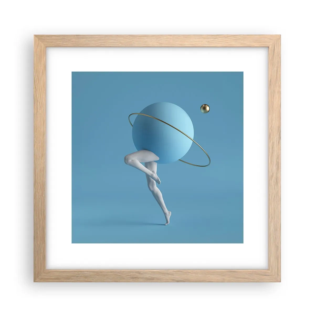 Poster în ramă de stejar deschis - Și planetele o iau razna - 30x30 cm