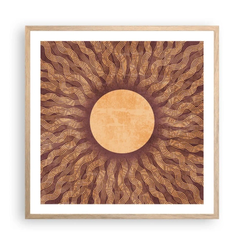 Poster în ramă de stejar deschis - Icoana soarelui - 60x60 cm
