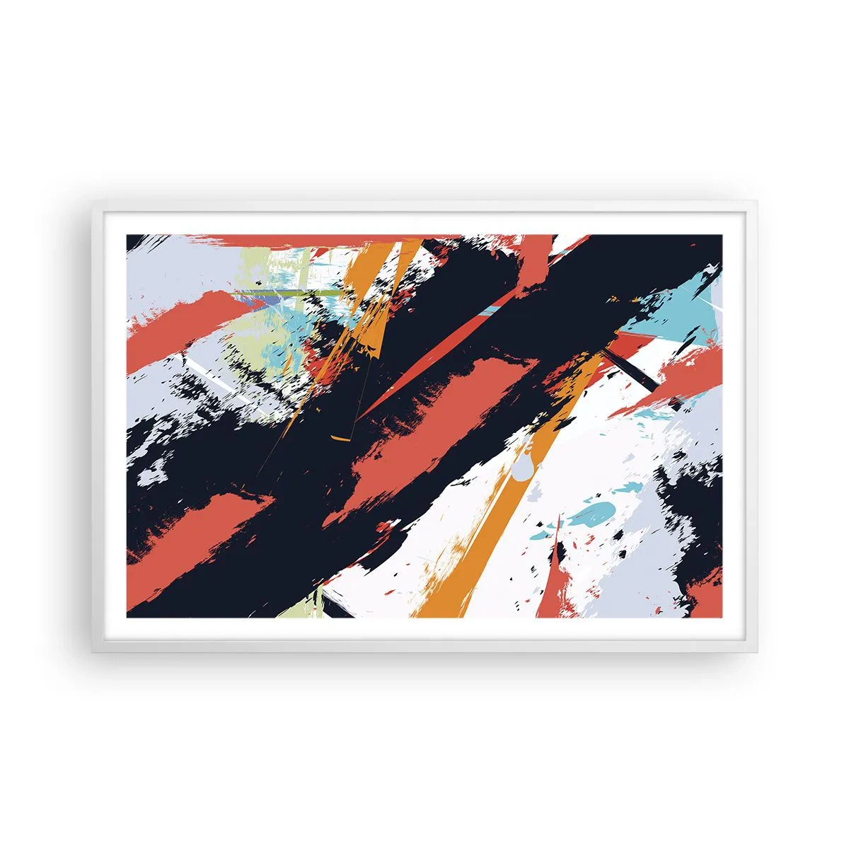 Poster în ramă albă - Compoziție dinamică - 91x61 cm