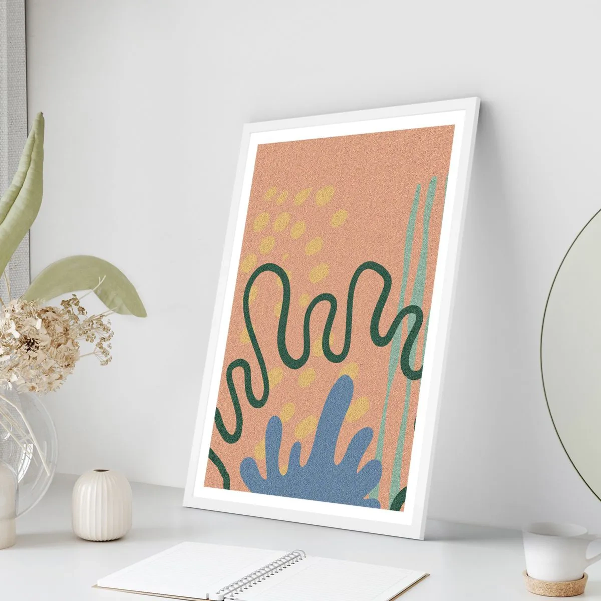 Poster în ramă albă - Abstracție: diversitatea naturii - 30x40 cm