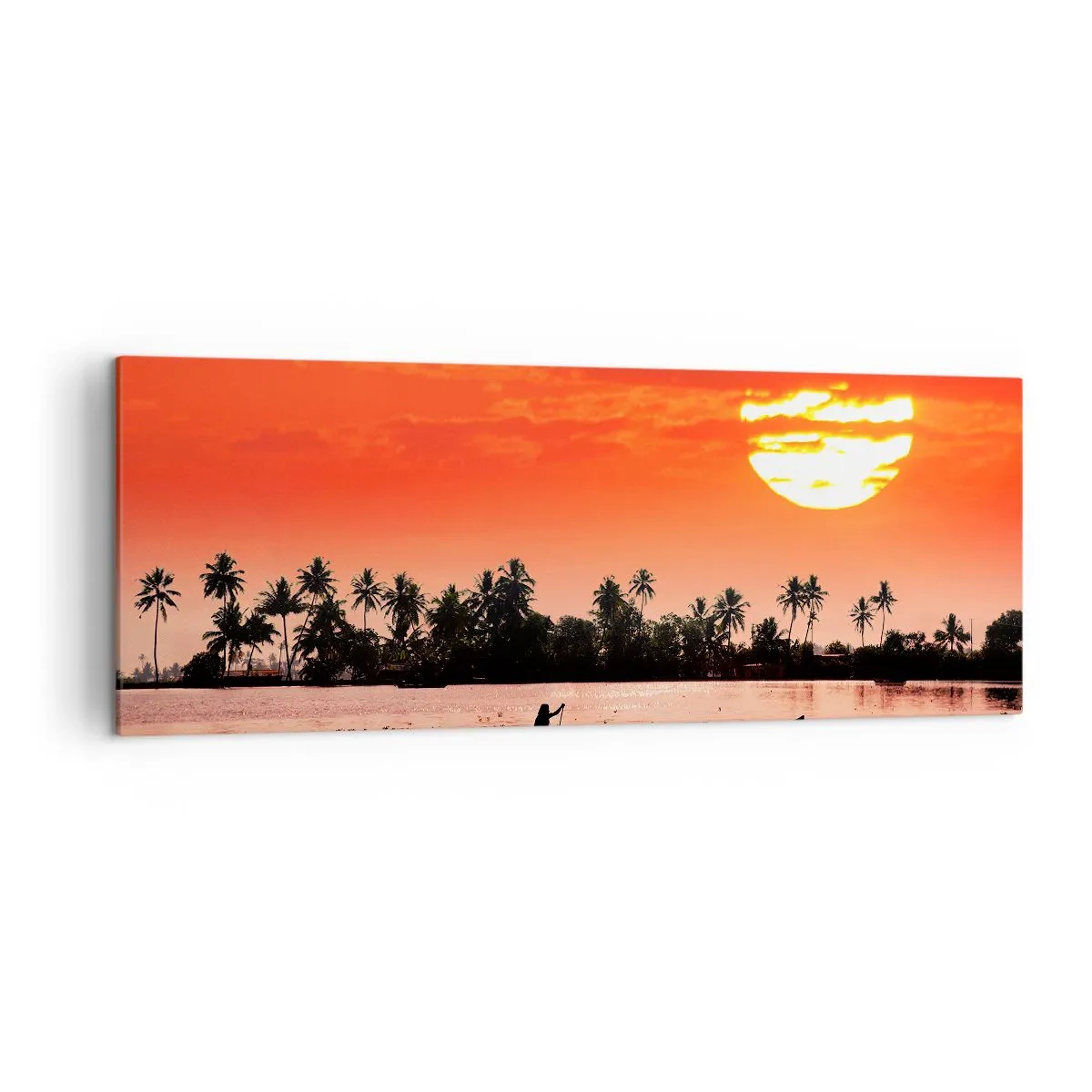 Tablou pe pânză - Liniștea tropicelor la apus de soare - 140x50 cm