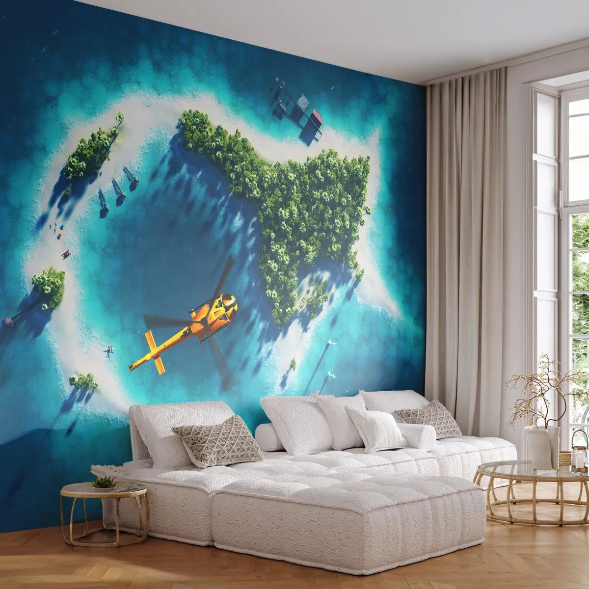 Tapet Premium Sand - Cumpără-ți o insulă - Peisaj, Insulă, plajă - 100x70 cm