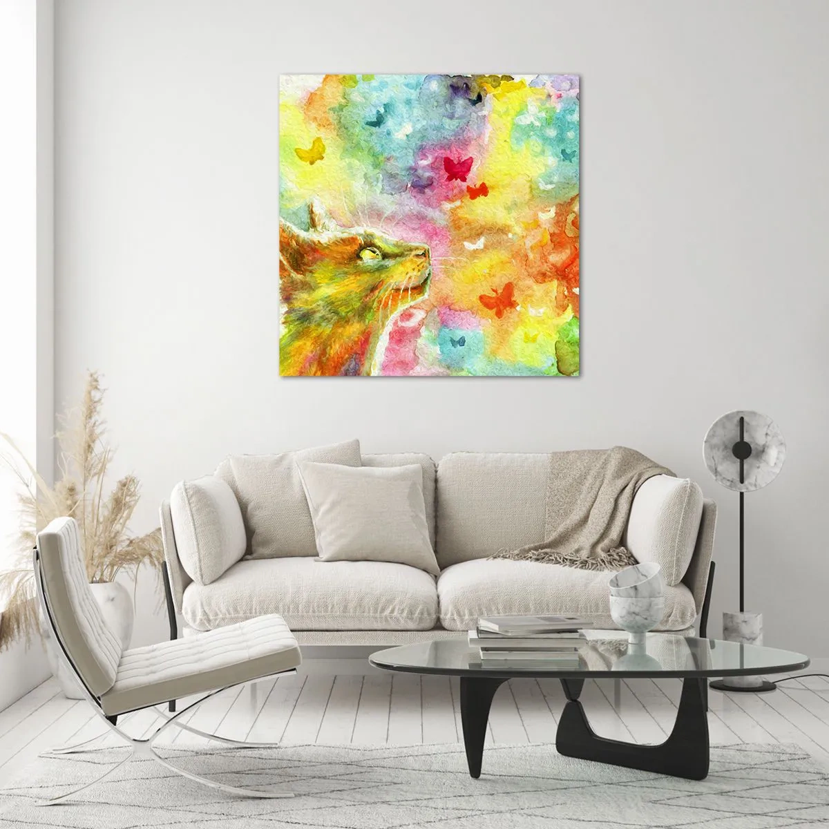 Tablou pe sticlă - Raiul pisicilor - 30x30 cm