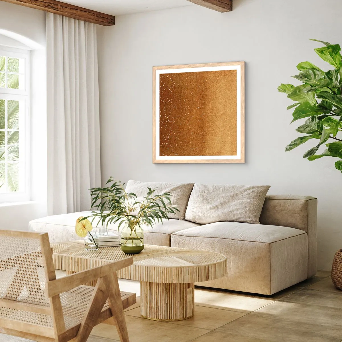 Poster în ramă de stejar deschis - Nașterea luminii - 60x60 cm