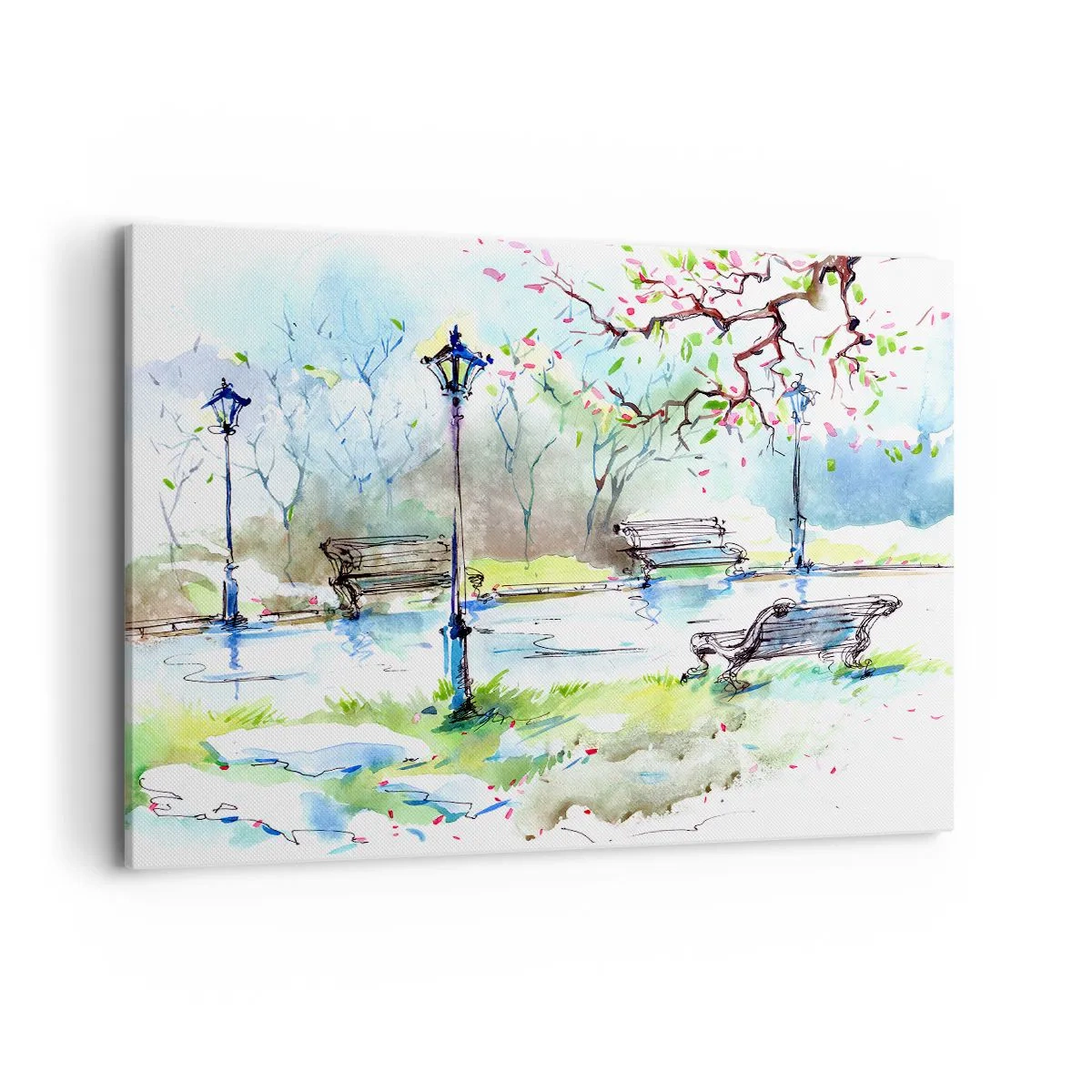 Tablou pe pânză - Magia liniștii din parc - 100x70 cm