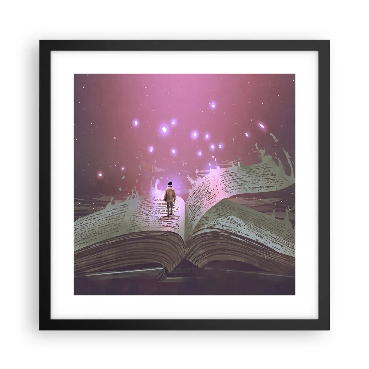 Poster în ramă neagră - O invitație către o altă lume - citiți! - 40x40 cm