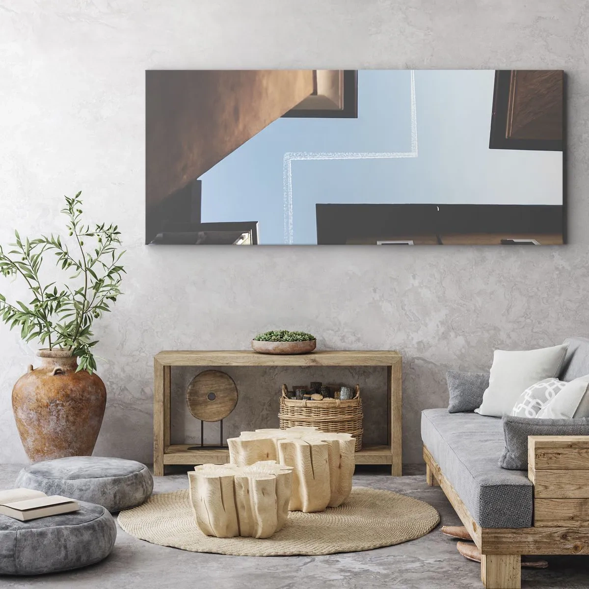 Tablou pe pânză - Deasupra labirintului urban - 160x50 cm