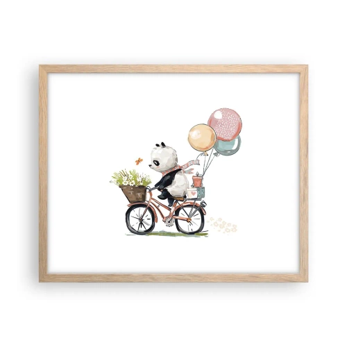 Poster în ramă de stejar deschis - O zi fericită - 50x40 cm
