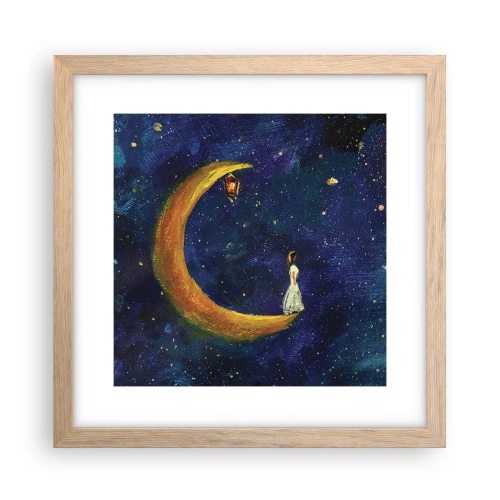 Poster în ramă de stejar deschis - Chemarea lumii - 30x30 cm