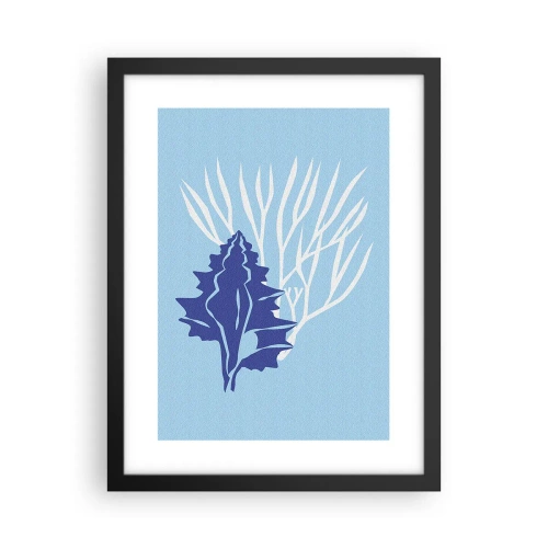 Poster în ramă neagră - Forme cu frunze - 30x40 cm