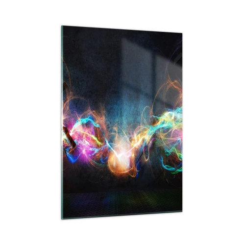 Tablou pe sticlă - Cu bucurie împotriva întunericului - 50x70 cm