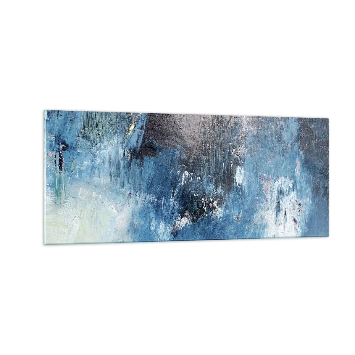 Tablou pe sticlă - Rapsodie albastră - 100x40 cm
