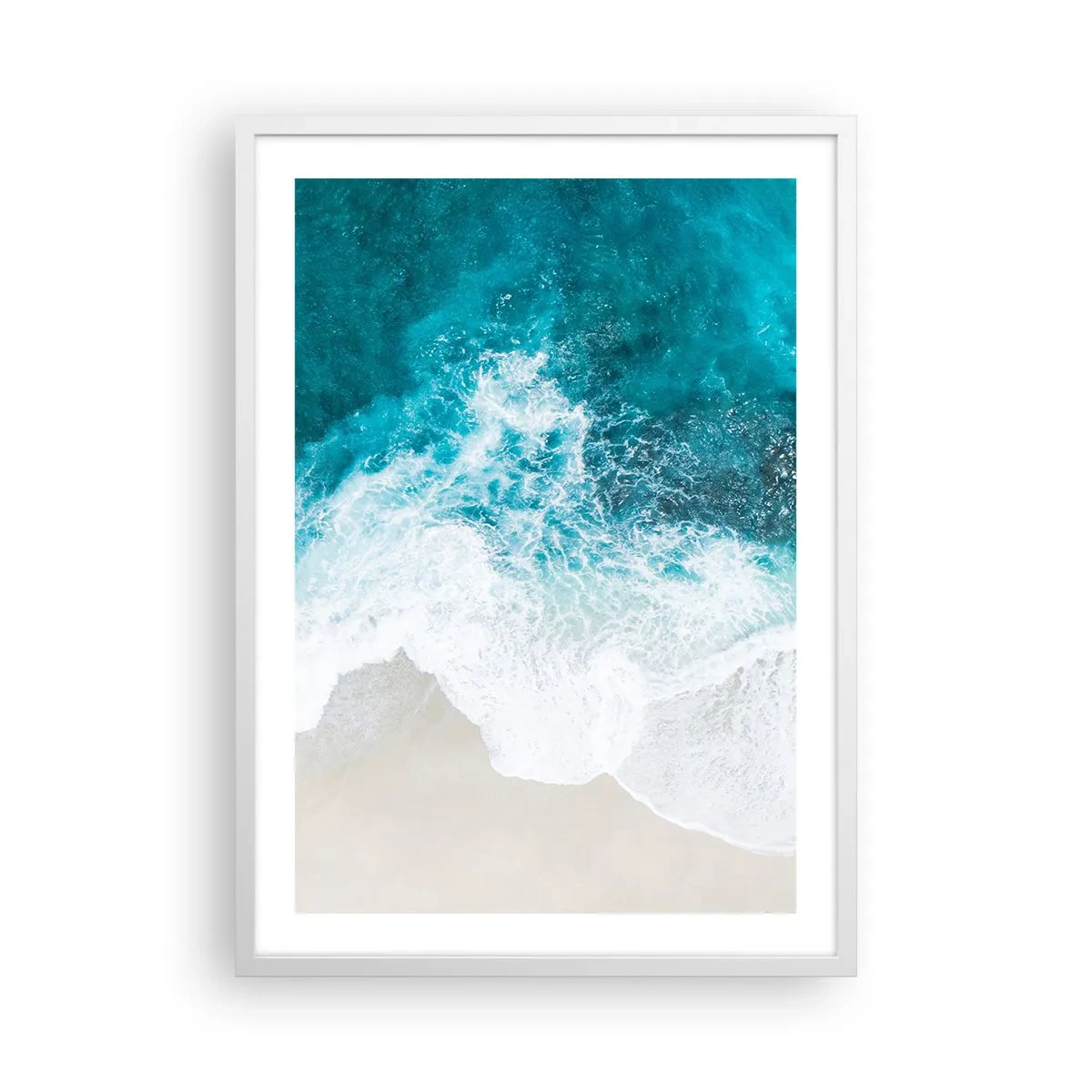 Poster în ramă albă - Mângâiere naturală - 50x70 cm