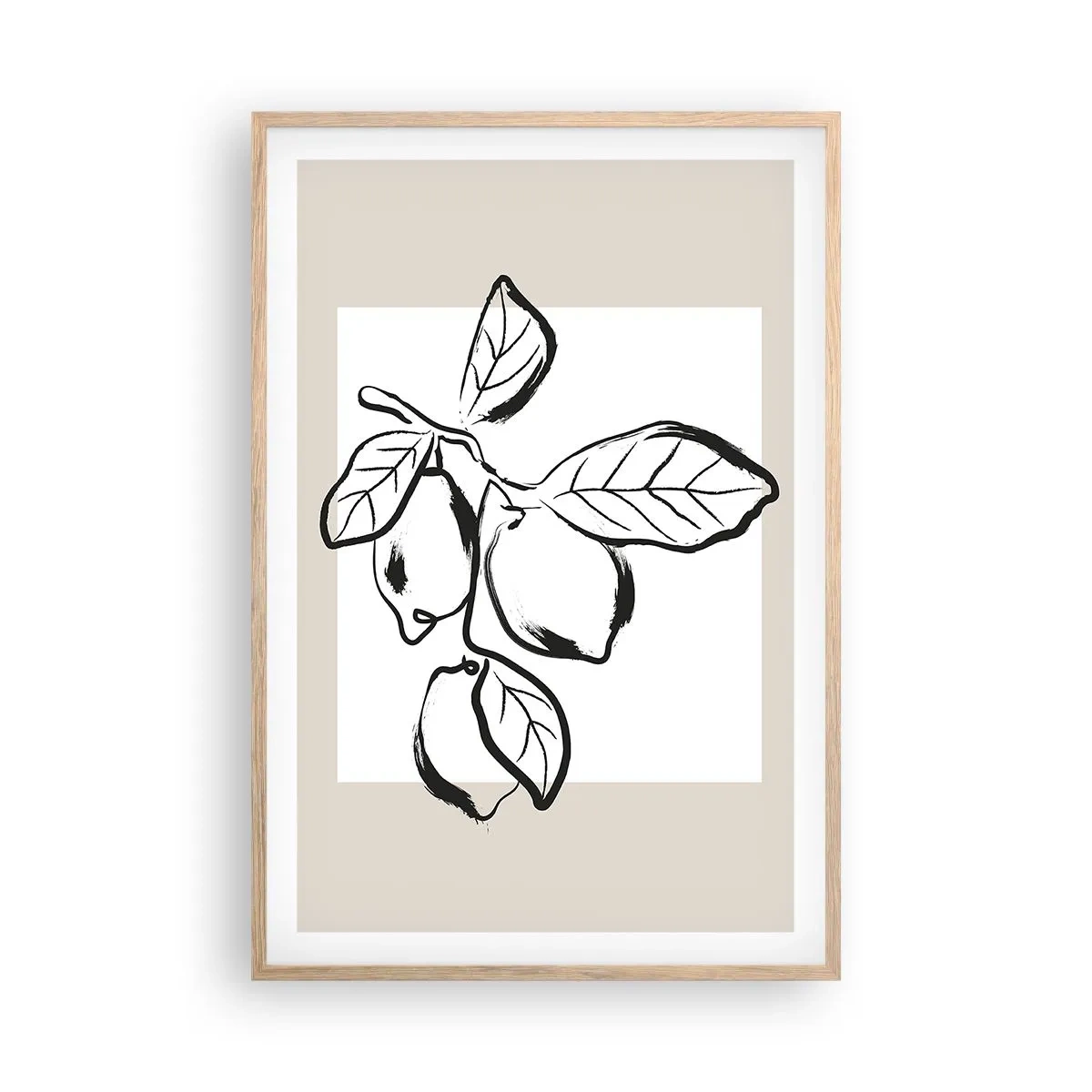 Poster în ramă de stejar deschis - Unde se coace lămâia... - 61x91 cm