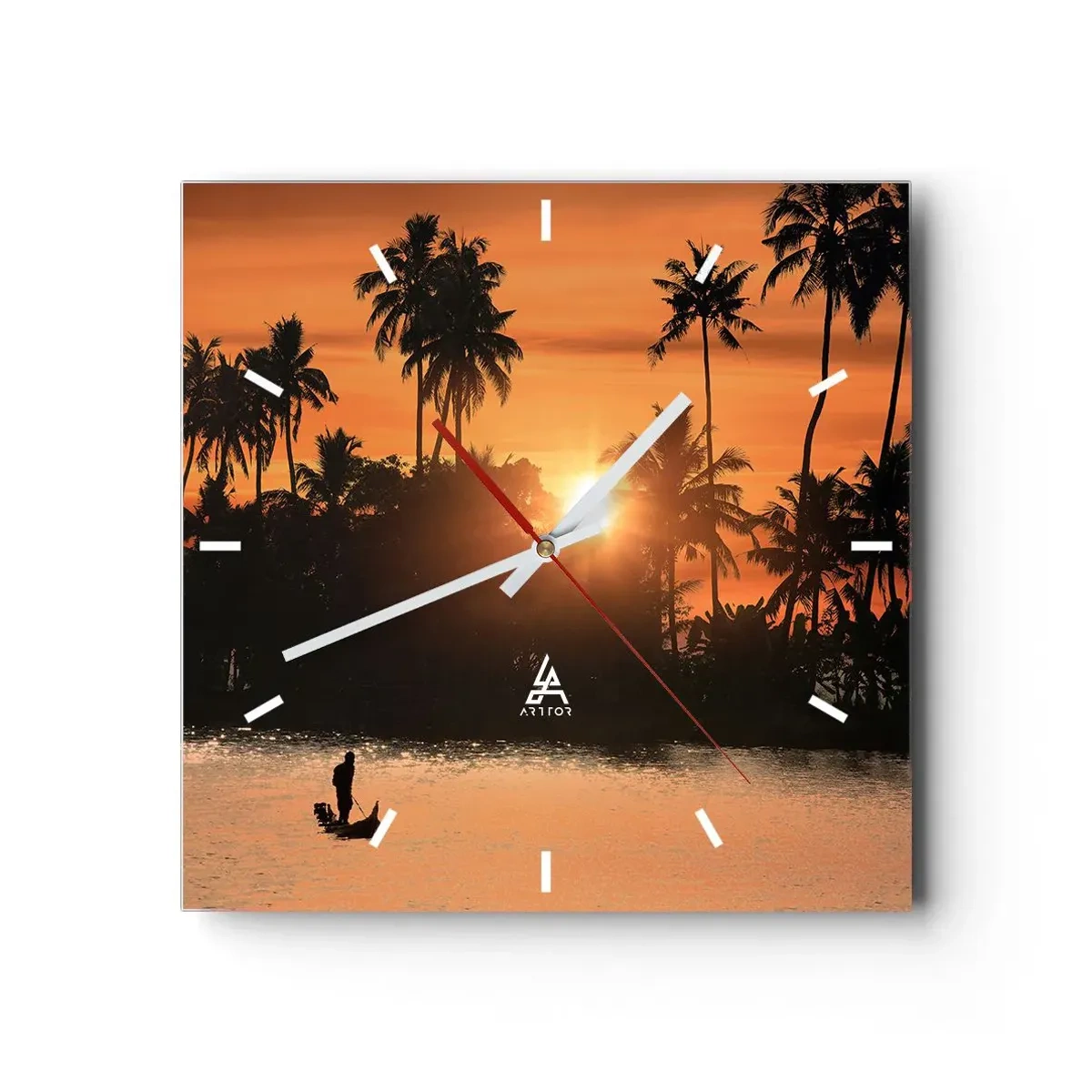 Ceas de perete - Ceas pe sticlă - Timp de relaxare - 30x30 cm