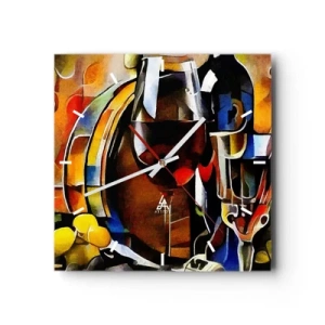 Ceas de perete - Ceas pe sticlă - Și lumea devine mai colorată - 30x30 cm