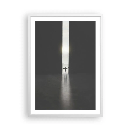 Poster în ramă albă - Un pas spre un viitor luminos - 50x70 cm