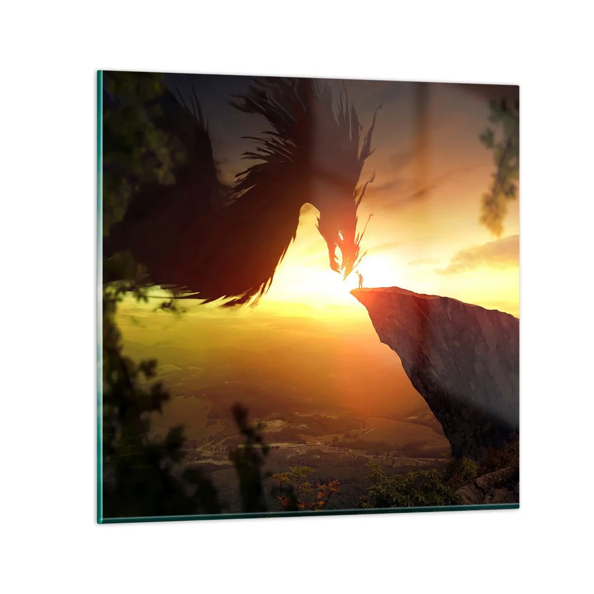 Tablou pe sticlă - Vânător de dragoni - 60x60 cm