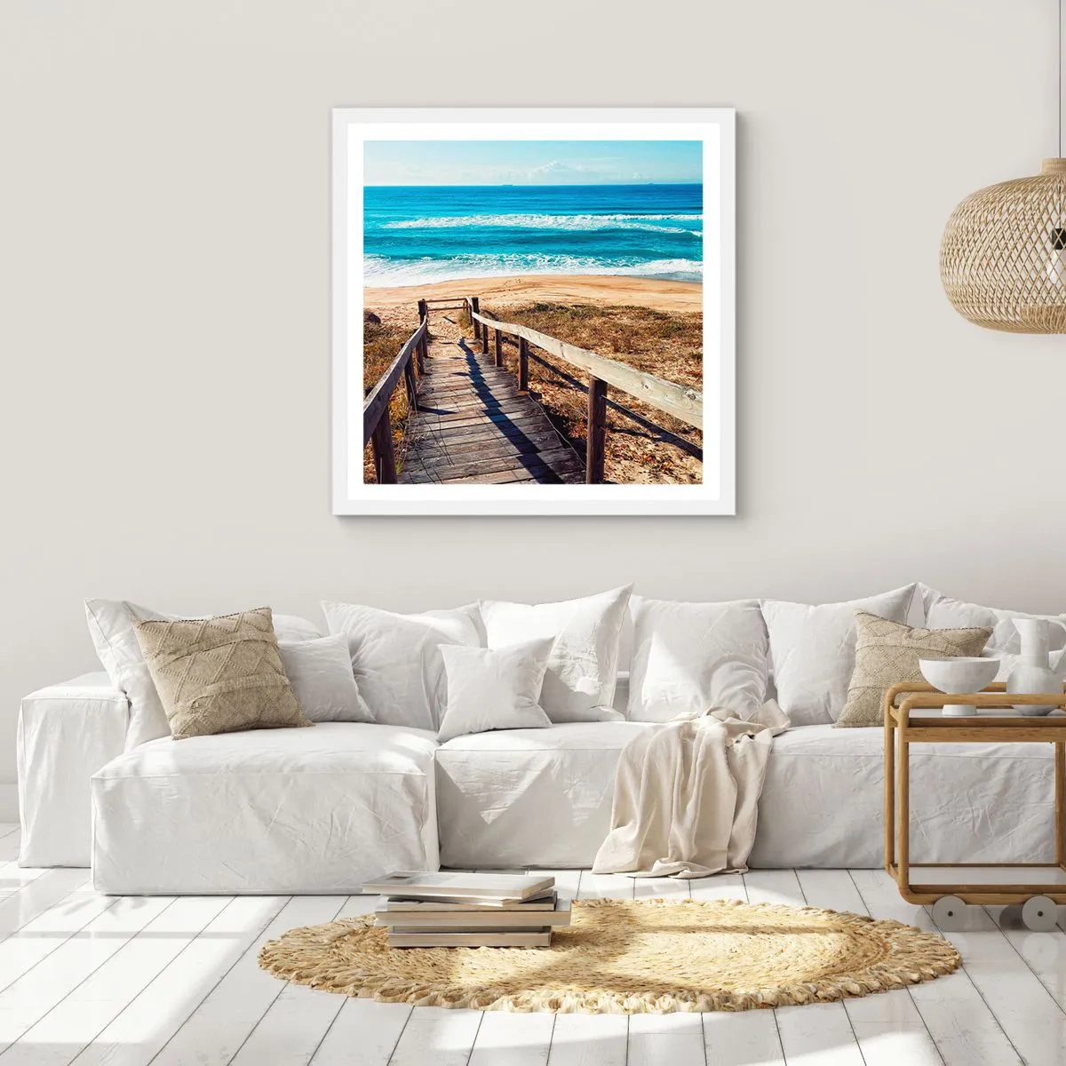 Poster în ramă albă - Aleargă! - 30x30 cm