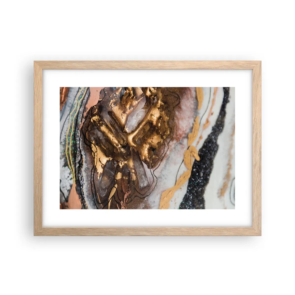 Poster în ramă de stejar deschis - Elementul pământ - 40x30 cm