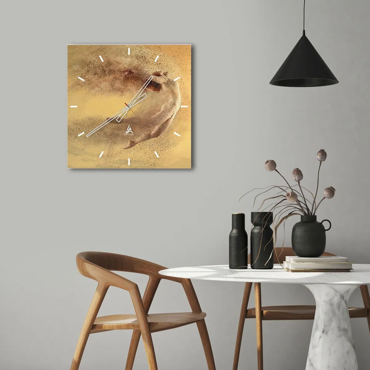 Ceas de perete - Ceas pe sticlă - În exaltare de dans - 30x30 cm