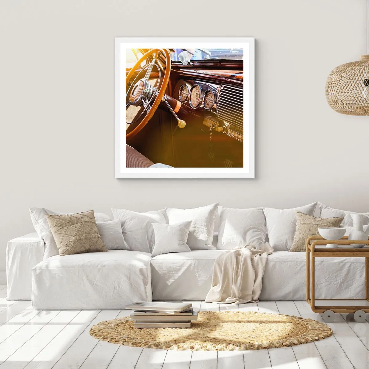 Poster în ramă albă - O adiere de lux din trecut - 30x30 cm