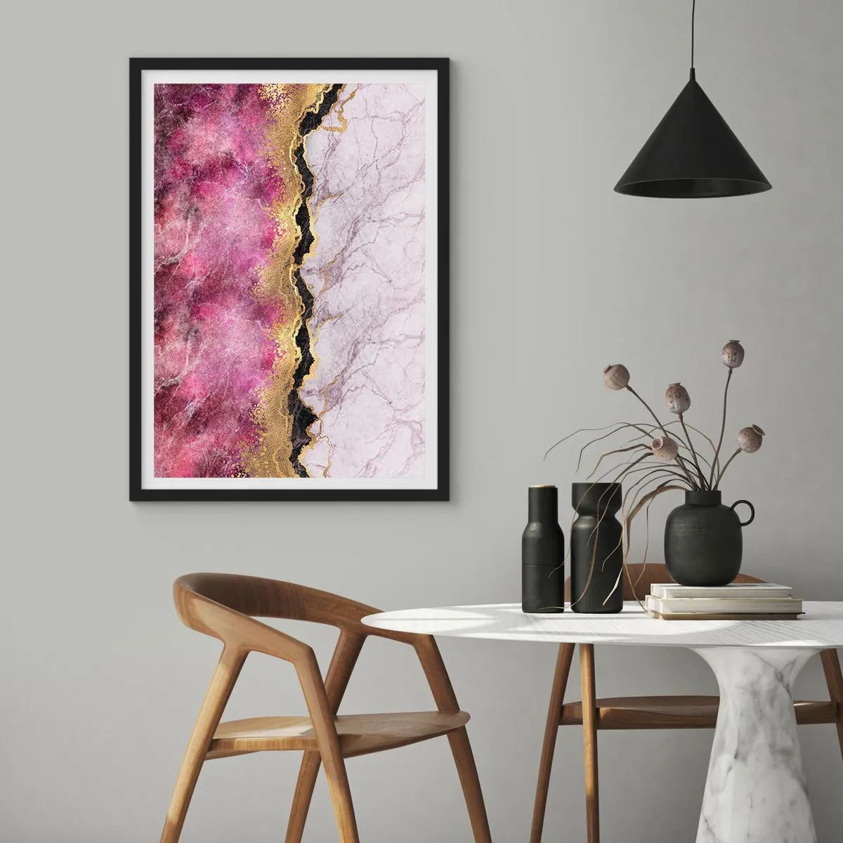 Poster în ramă neagră - La graniță - 40x50 cm