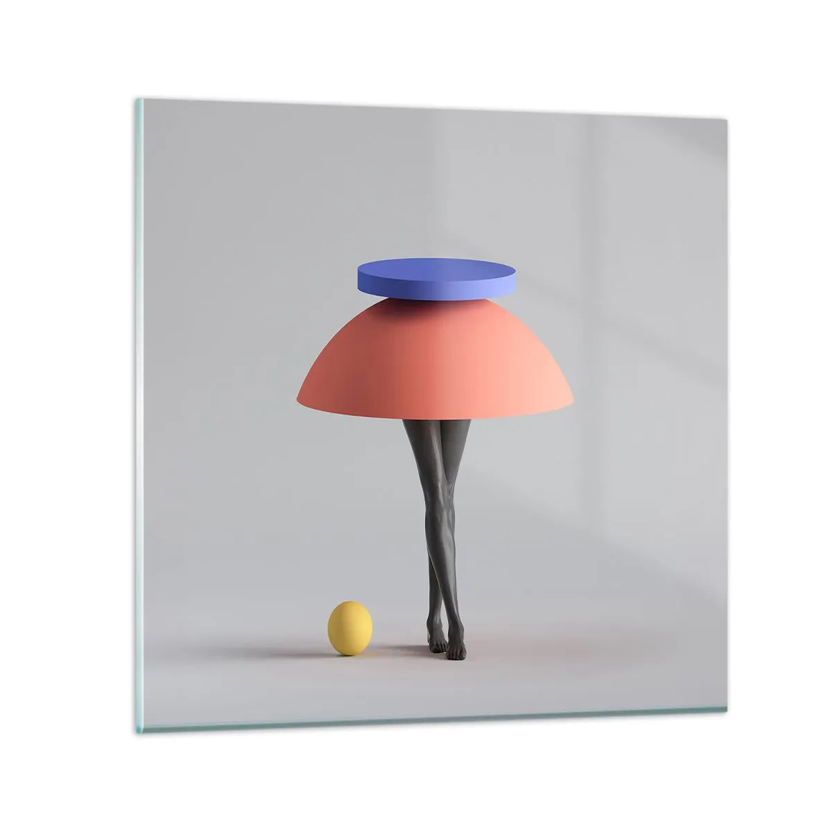 Tablou pe sticlă - Compoziție suprarealistă - 40x40 cm