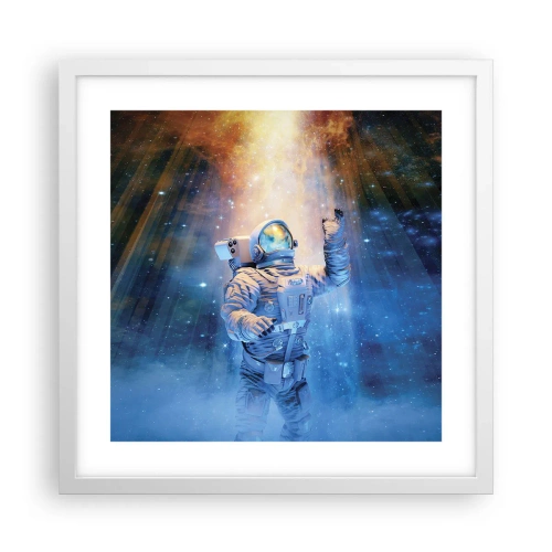 Poster în ramă albă - În cele din urmă am ajuns - 40x40 cm