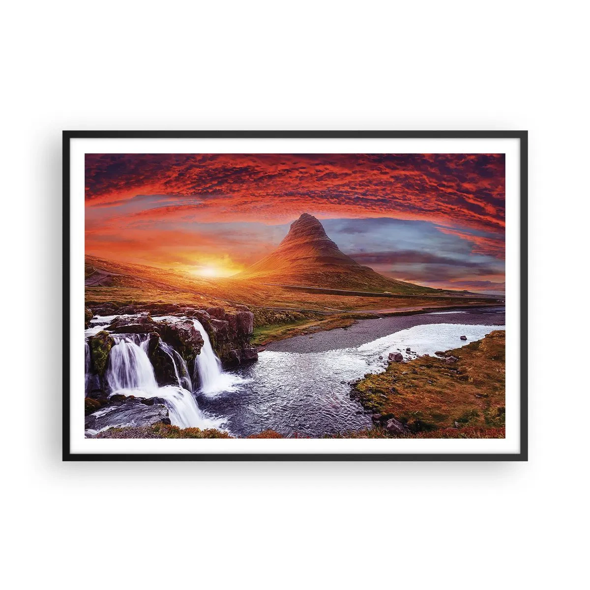 Poster în ramă neagră - Imaginea Pământului de Mijloc - 100x70 cm
