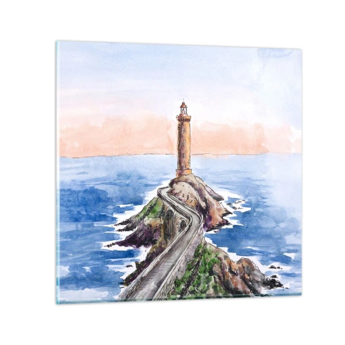 Tablou pe sticlă - Cu fața la mare - 30x30 cm