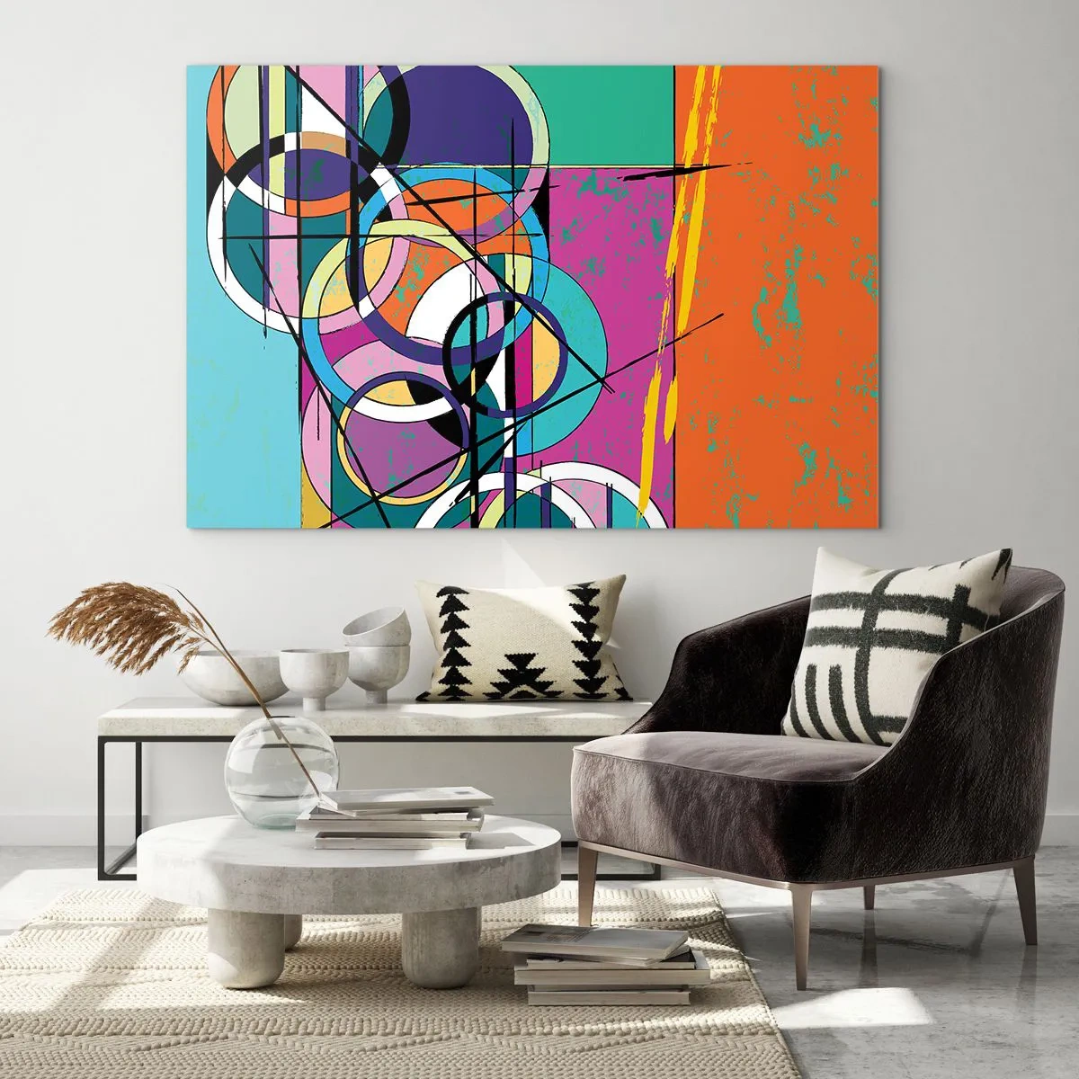 Tablou pe sticlă - Roată cu roată - 100x70 cm