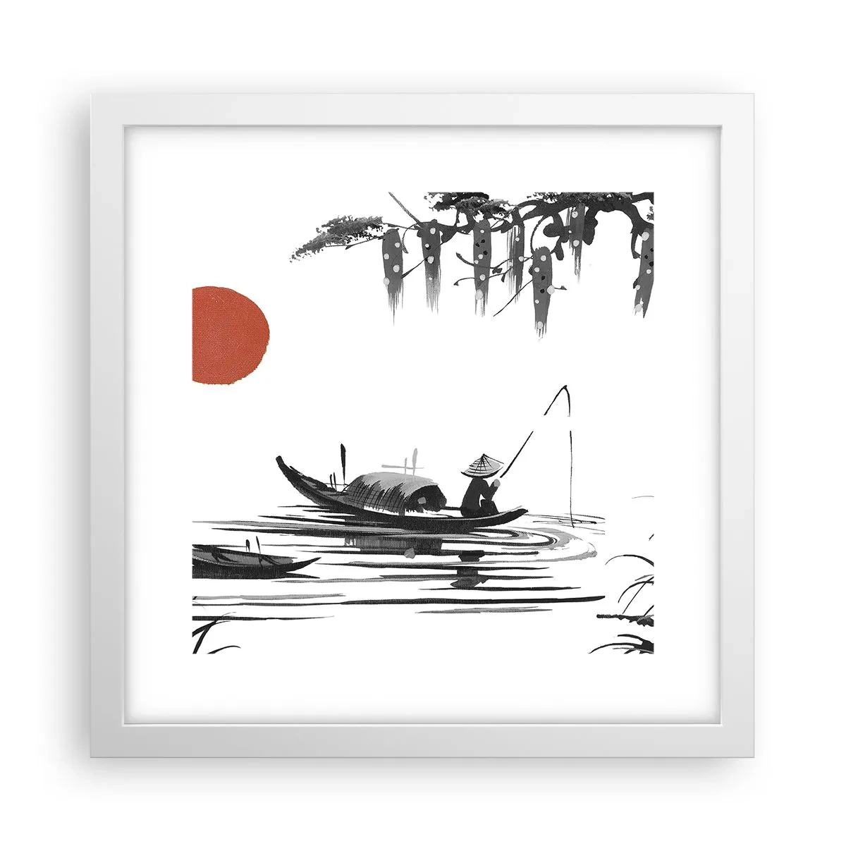 Poster în ramă albă - O după-amiază asiatică - 30x30 cm