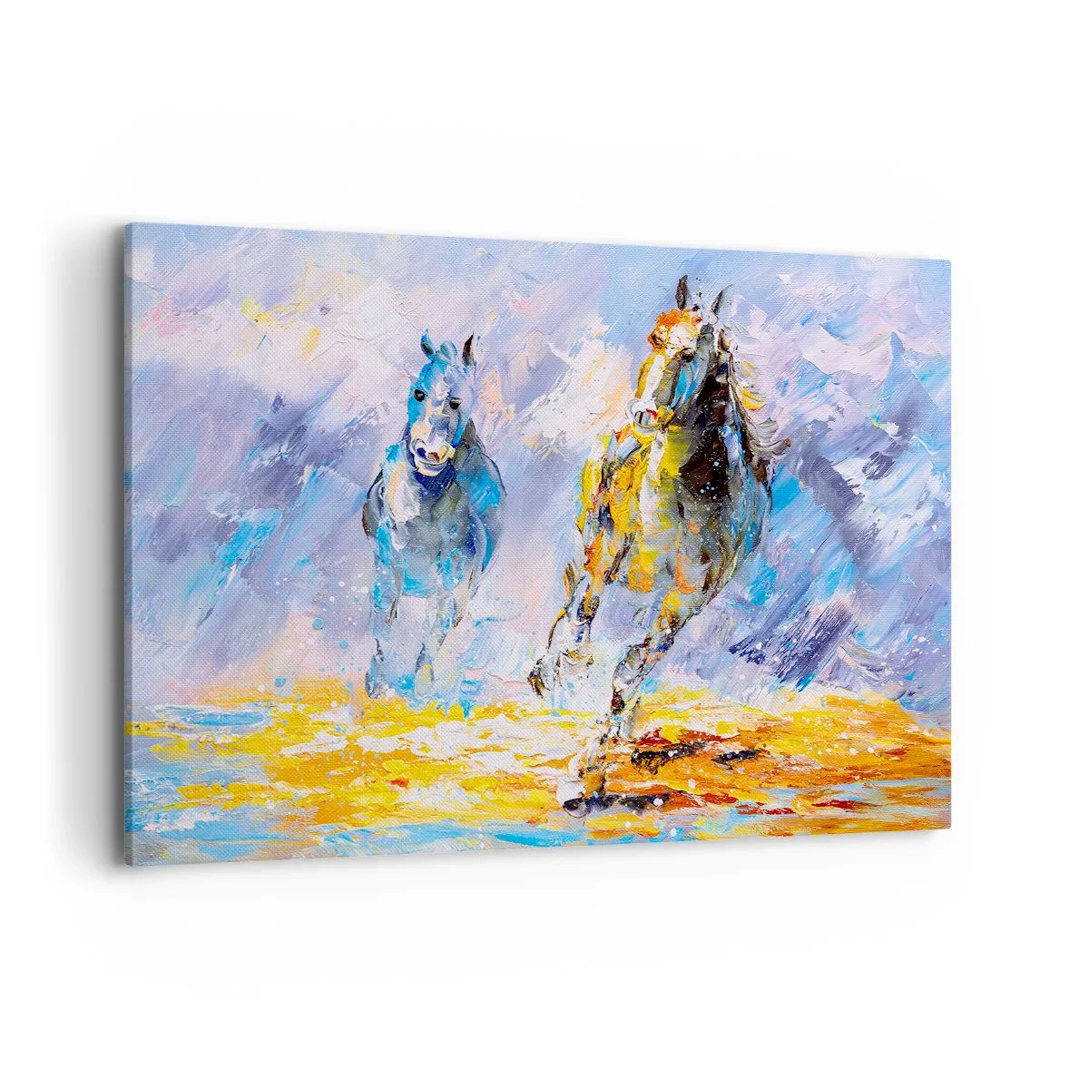 Tablou pe pânză - Galopând prin strălucire - 100x70 cm