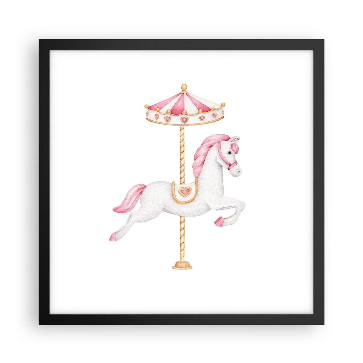 Poster în ramă neagră - A pornit la cursă - 40x40 cm