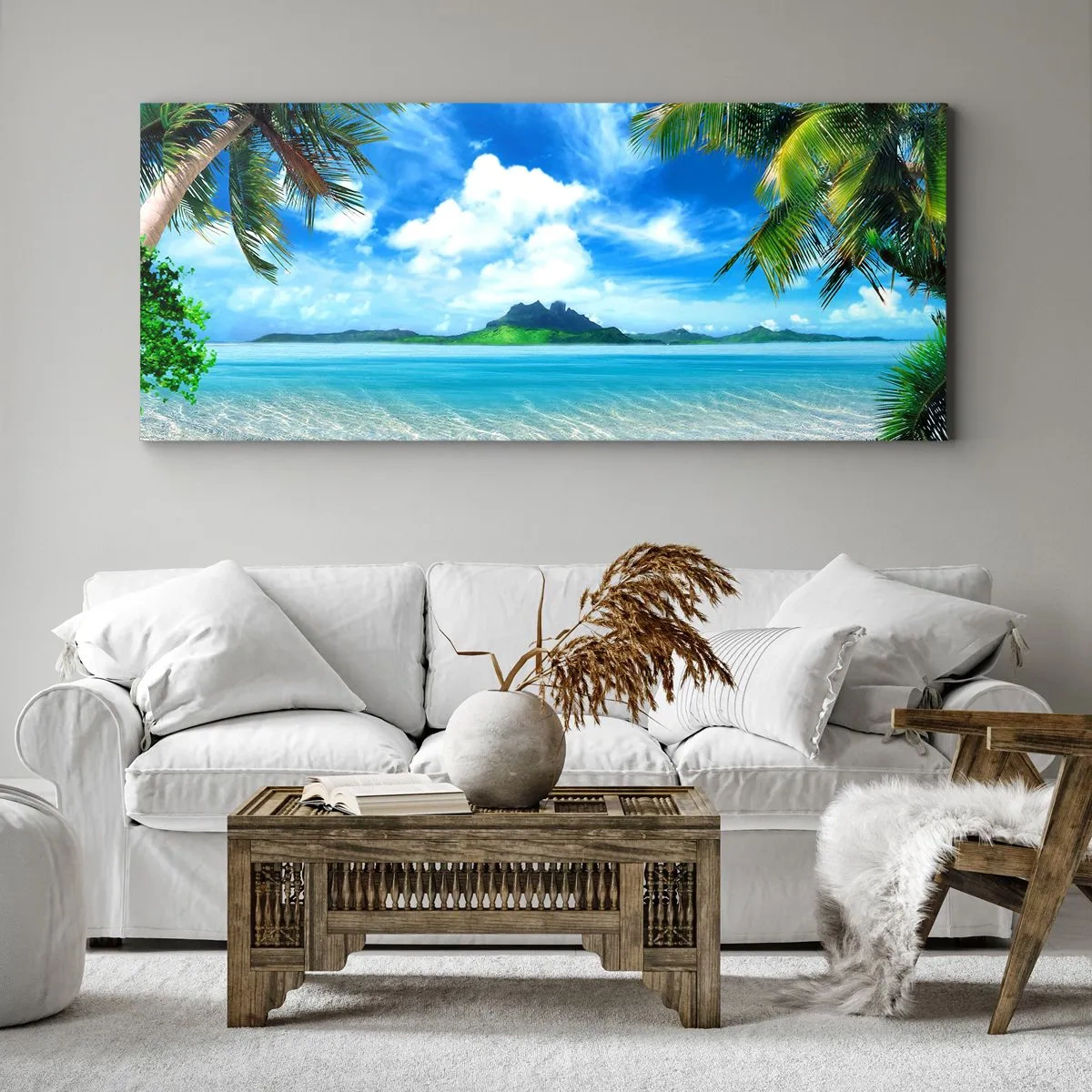 Tablou pe pânză - Azur de la tropice - 120x50 cm